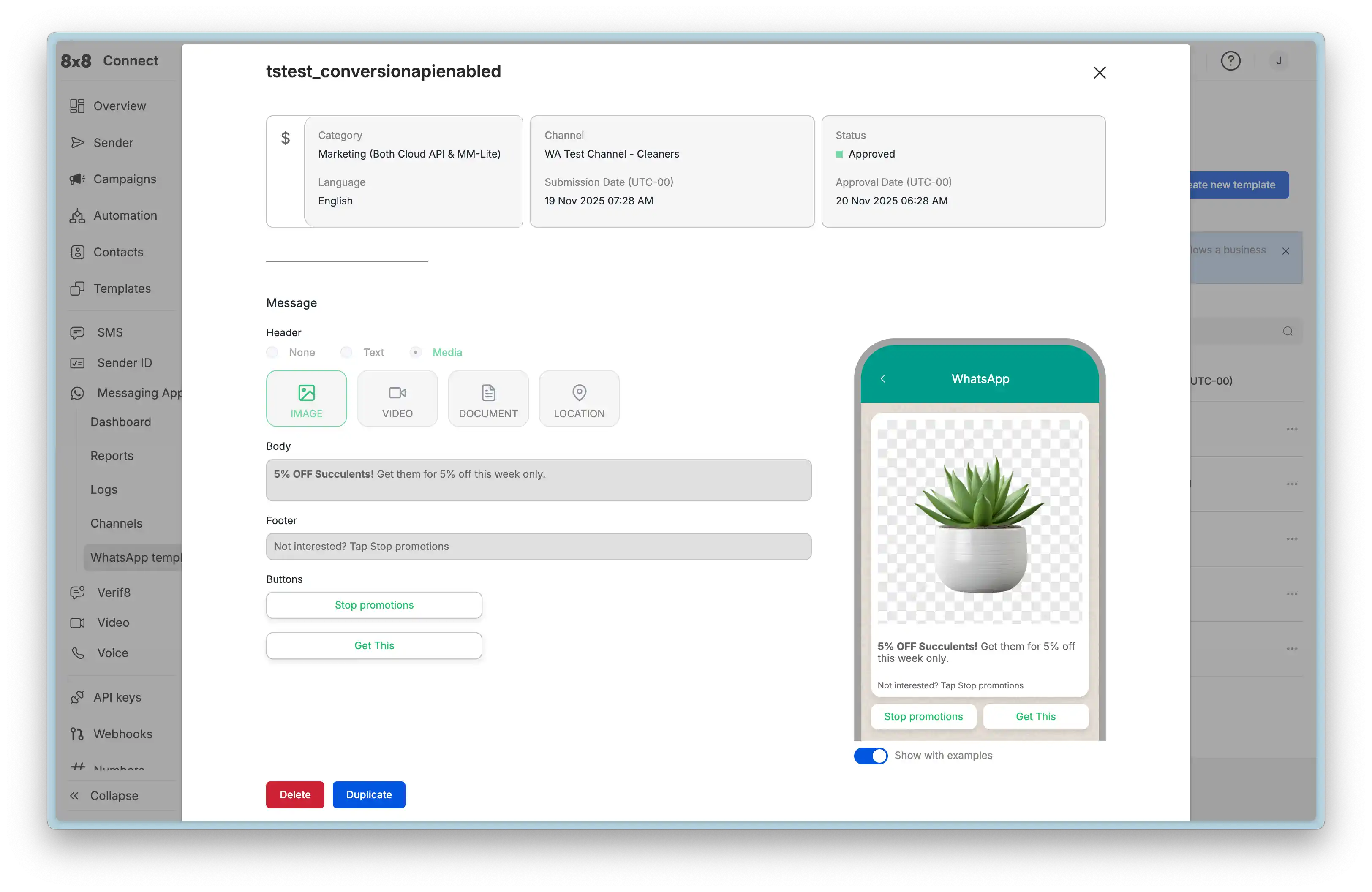 WhatsApp Template Duplication
